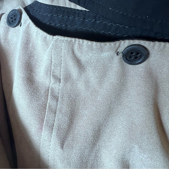 London Fog Black Hooded Trench Coat Floral Lining Women’s XL Rain Jacket - Picture 11 of 15